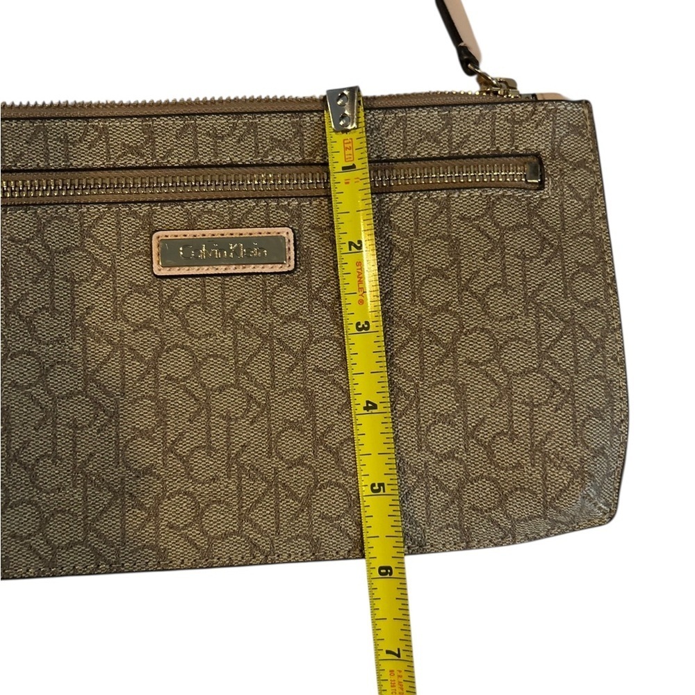 Calvin Klein Top Zip Monogram Wristlet Clutch - Picture 10 of 11
